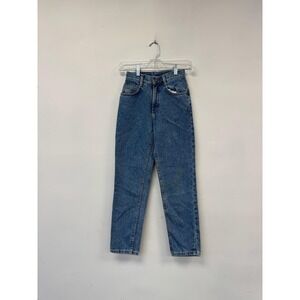 Vintage Lee Jeans Girls 12 Slim Blue Basics Regular Fit Tapered Leg Denim 90s